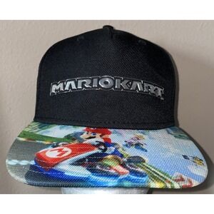 Nintendo Mario Kart All Over‎ Patch Black Snapback Youth Hat